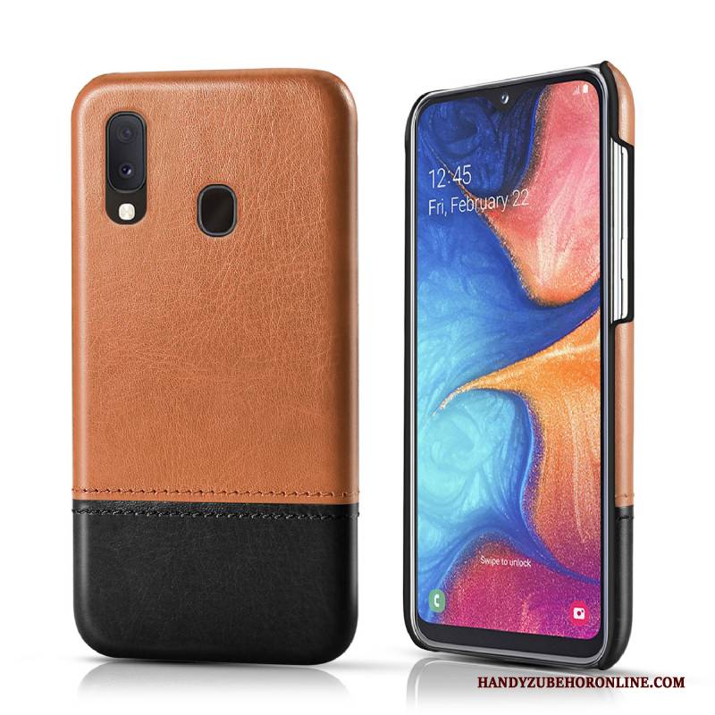 Hülle Samsung Galaxy A20e Leder Persönlichkeit Business, Case Samsung Galaxy A20e Schutz Handyhüllen Schwarz