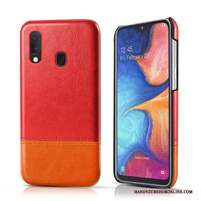 Hülle Samsung Galaxy A20e Leder Persönlichkeit Business, Case Samsung Galaxy A20e Schutz Handyhüllen Schwarz