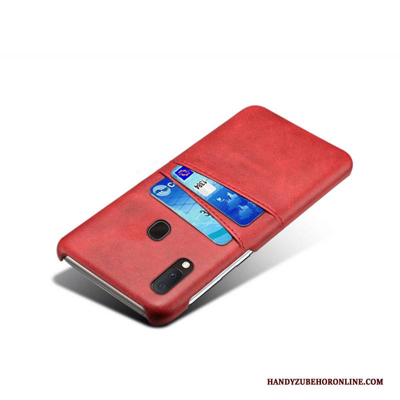 Hülle Samsung Galaxy A20e Lederhülle Anti-sturz Handyhüllen, Case Samsung Galaxy A20e Leder Business Grau