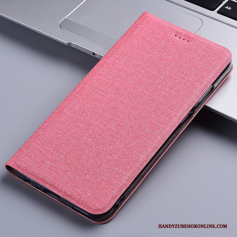 Hülle Samsung Galaxy A20e Lederhülle Handyhüllen Baumwolle Und Leinen, Case Samsung Galaxy A20e Folio Rosa