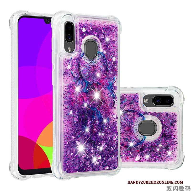 Hülle Samsung Galaxy A20e Silikon Anti-sturz Pulver, Case Samsung Galaxy A20e Schutz Treibsand Rosa