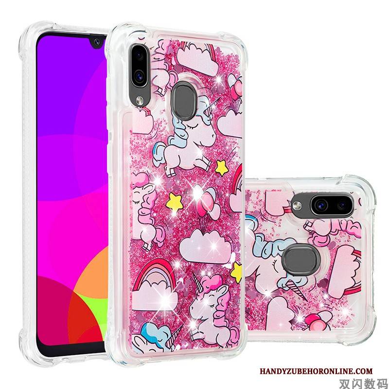 Hülle Samsung Galaxy A20e Silikon Anti-sturz Pulver, Case Samsung Galaxy A20e Schutz Treibsand Rosa