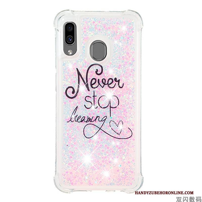 Hülle Samsung Galaxy A20e Silikon Anti-sturz Pulver, Case Samsung Galaxy A20e Schutz Treibsand Rosa