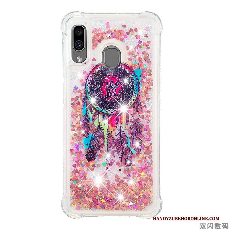 Hülle Samsung Galaxy A20e Silikon Anti-sturz Pulver, Case Samsung Galaxy A20e Schutz Treibsand Rosa