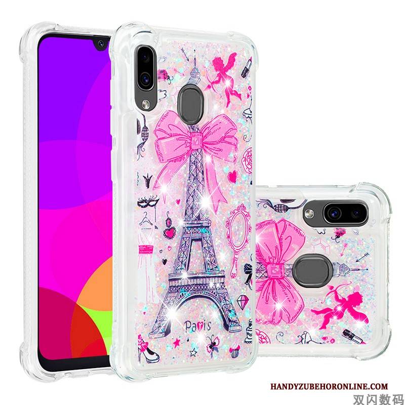 Hülle Samsung Galaxy A20e Silikon Anti-sturz Pulver, Case Samsung Galaxy A20e Schutz Treibsand Rosa