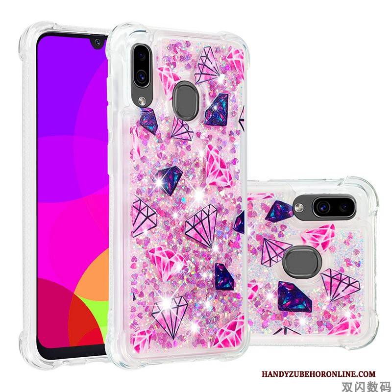 Hülle Samsung Galaxy A20e Silikon Anti-sturz Pulver, Case Samsung Galaxy A20e Schutz Treibsand Rosa