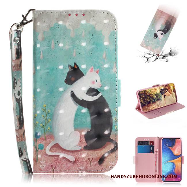 Hülle Samsung Galaxy A20e Taschen Handyhüllen Grün, Case Samsung Galaxy A20e Karikatur Anti-sturz