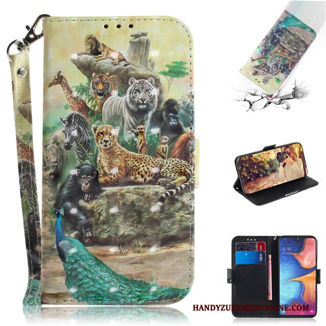 Hülle Samsung Galaxy A20e Taschen Handyhüllen Grün, Case Samsung Galaxy A20e Karikatur Anti-sturz