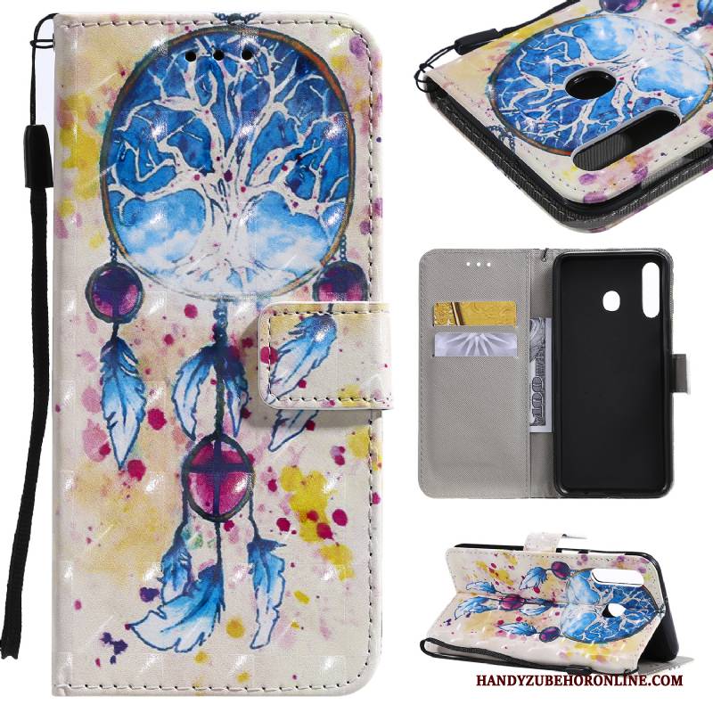 Hülle Samsung Galaxy A20s Gemalt Weiß Karte, Case Samsung Galaxy A20s Folio Handyhüllen