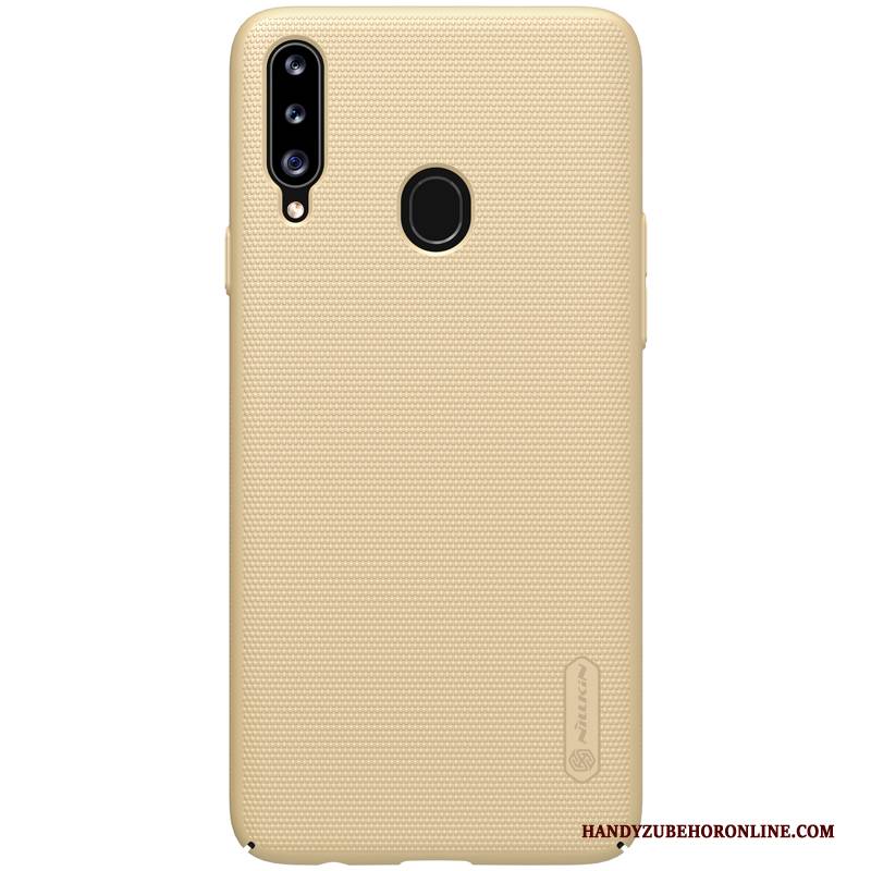 Hülle Samsung Galaxy A20s Halterung Nubuck Handyhüllen, Case Samsung Galaxy A20s Schutz Anti-sturz Gold