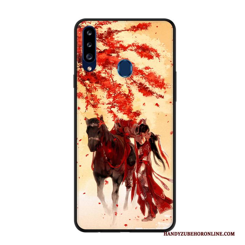 Hülle Samsung Galaxy A20s Karikatur Handyhüllen Rot, Case Samsung Galaxy A20s Kreativ Anti-sturz