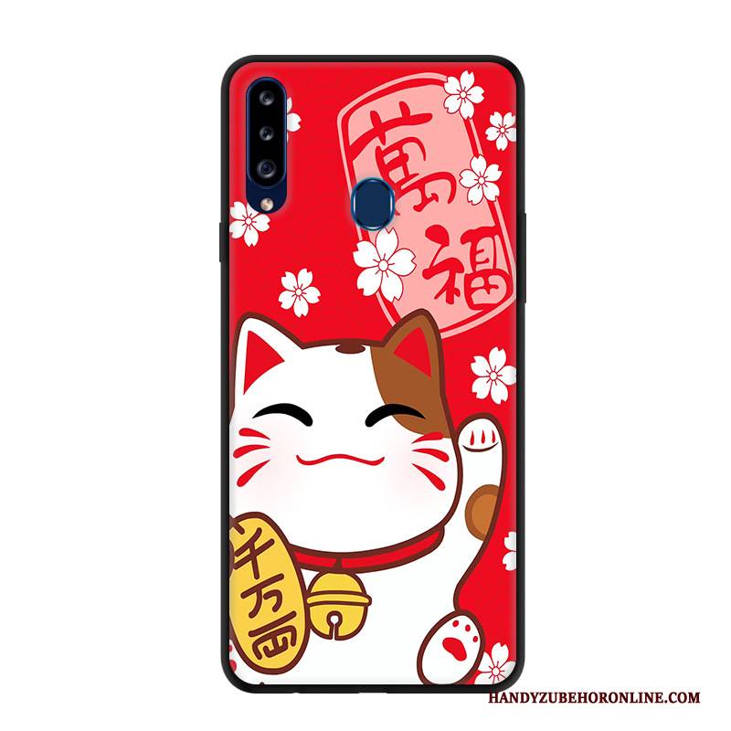 Hülle Samsung Galaxy A20s Karikatur Handyhüllen Rot, Case Samsung Galaxy A20s Kreativ Anti-sturz