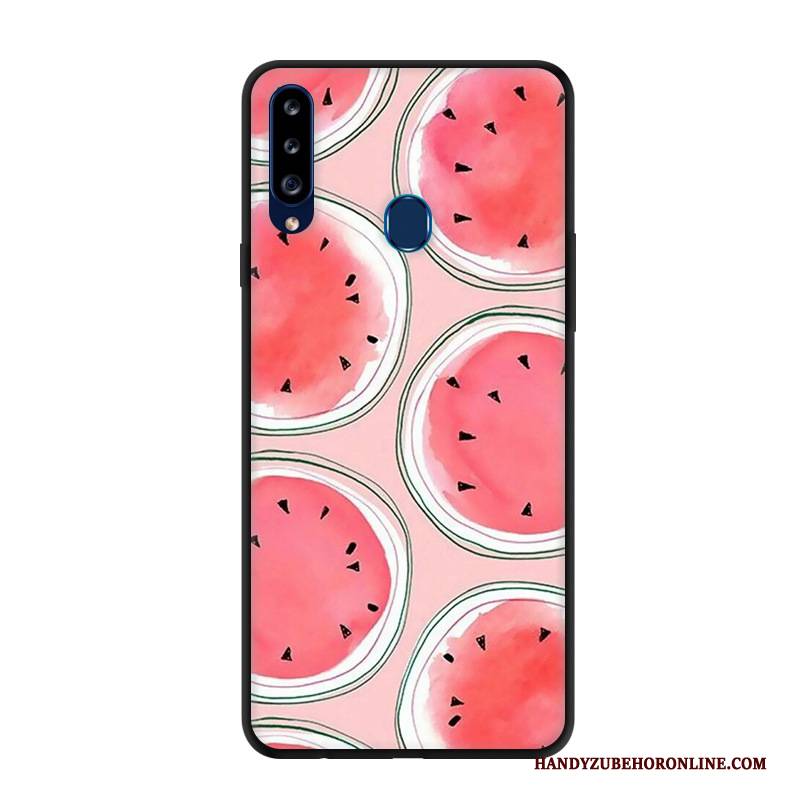 Hülle Samsung Galaxy A20s Karikatur Handyhüllen Rot, Case Samsung Galaxy A20s Kreativ Anti-sturz