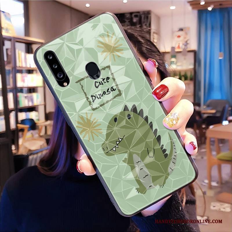 Hülle Samsung Galaxy A20s Karikatur Persönlichkeit Diamantform, Case Samsung Galaxy A20s Schutz Krokodilmuster Rot