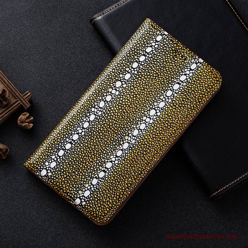 Hülle Samsung Galaxy A20s Leder Gold Perlen, Case Samsung Galaxy A20s Schutz Anti-sturz Muster