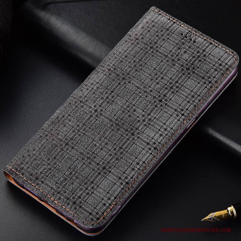 Hülle Samsung Galaxy A20s Leder Samt Anti-sturz, Case Samsung Galaxy A20s Folio Grau Handyhüllen