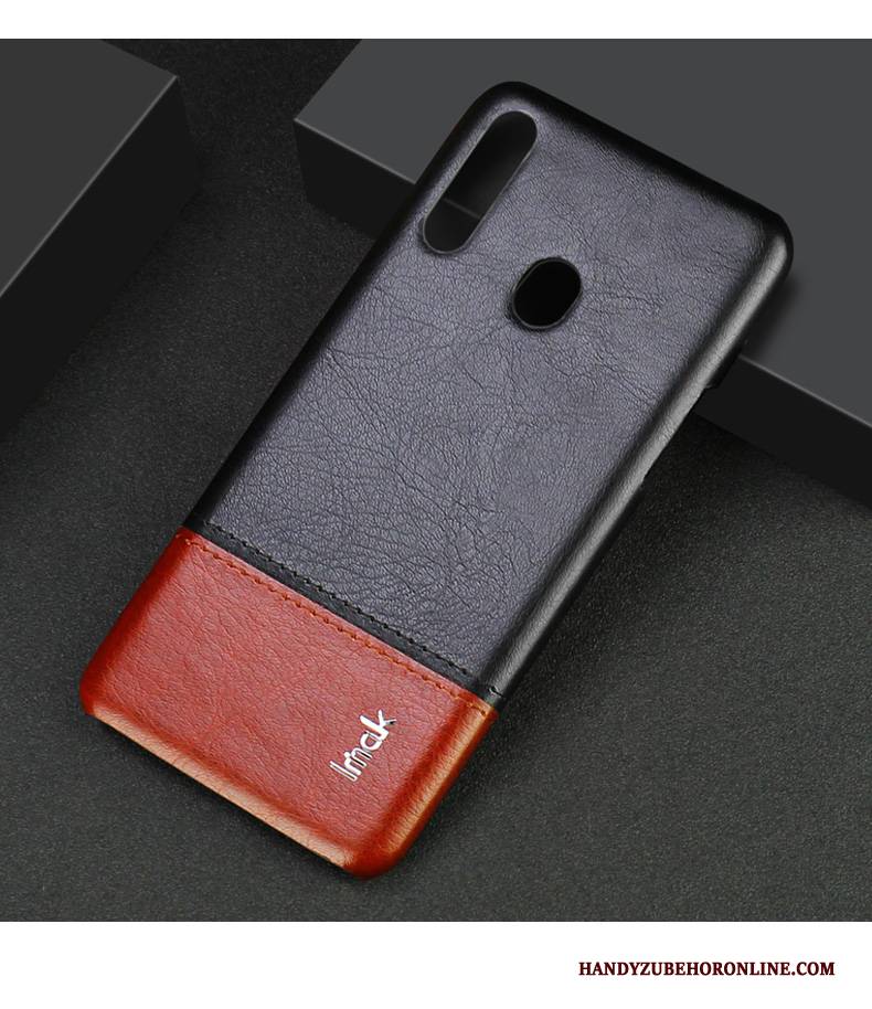 Hülle Samsung Galaxy A20s Lederhülle Anti-sturz Handyhüllen, Case Samsung Galaxy A20s Leder Schwer Rot