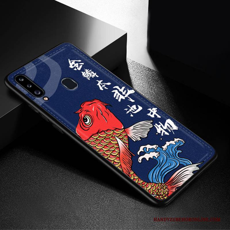 Hülle Samsung Galaxy A20s Prägung Muster Trend, Case Samsung Galaxy A20s Leder Neu Anti-sturz