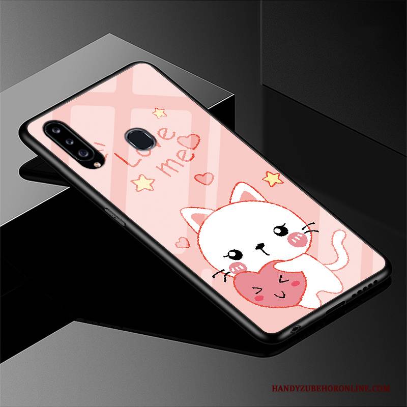 Hülle Samsung Galaxy A20s Schutz Anti-sturz Einfach, Case Samsung Galaxy A20s Karikatur Rosa Handyhüllen