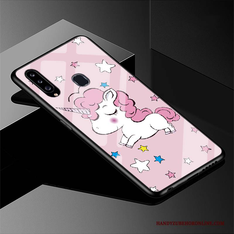 Hülle Samsung Galaxy A20s Schutz Anti-sturz Einfach, Case Samsung Galaxy A20s Karikatur Rosa Handyhüllen