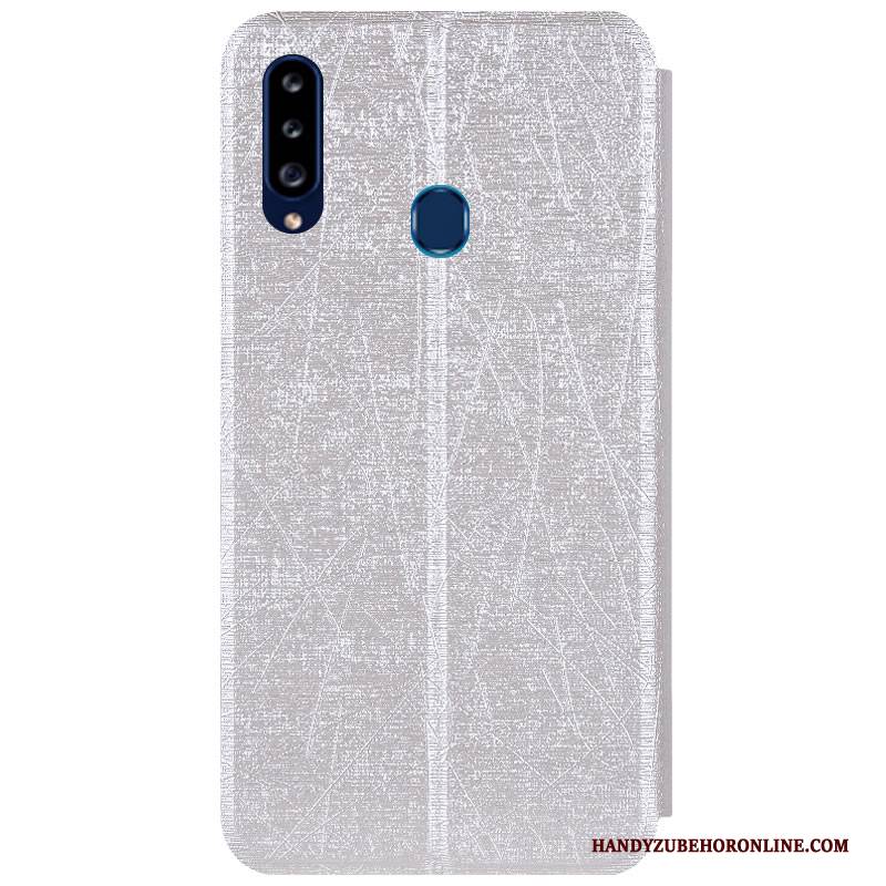 Hülle Samsung Galaxy A20s Schutz Silber Anti-sturz, Case Samsung Galaxy A20s Lederhülle Handyhüllen