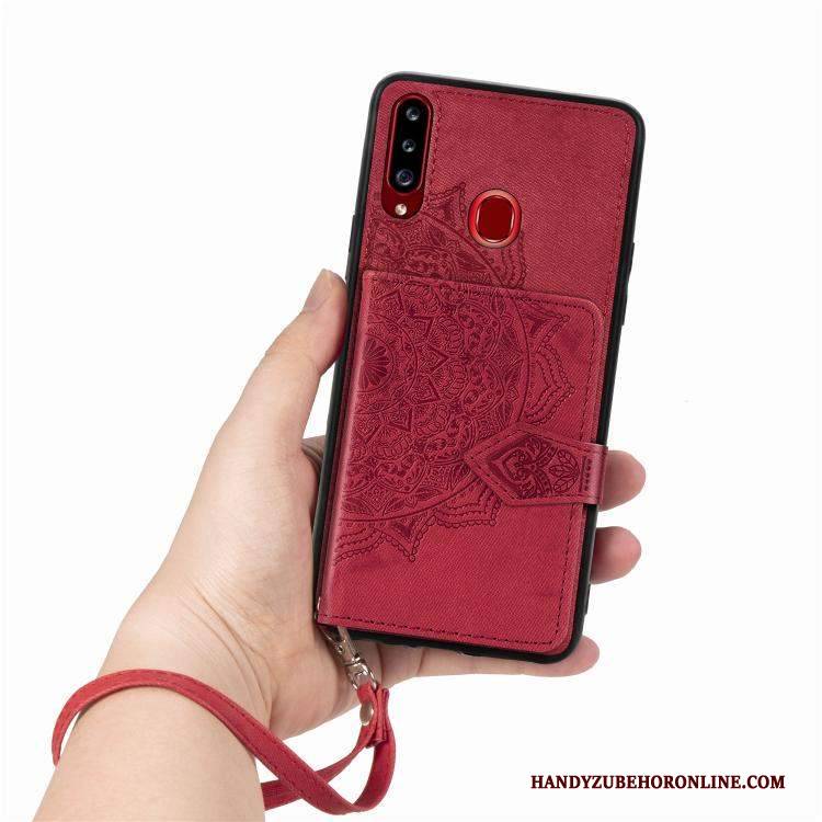 Hülle Samsung Galaxy A20s Taschen Rot Pulver, Case Samsung Galaxy A20s Silikon Handyhüllen