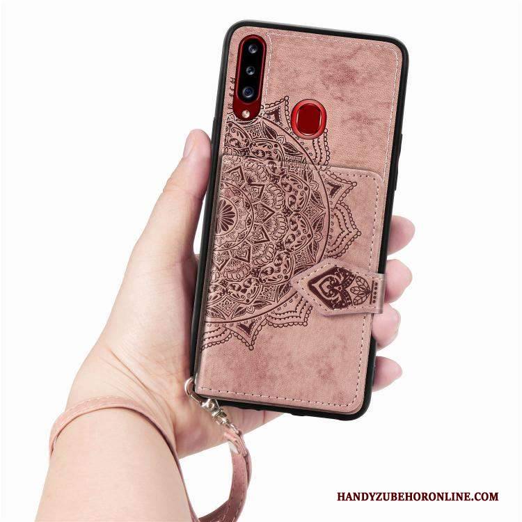 Hülle Samsung Galaxy A20s Taschen Rot Pulver, Case Samsung Galaxy A20s Silikon Handyhüllen