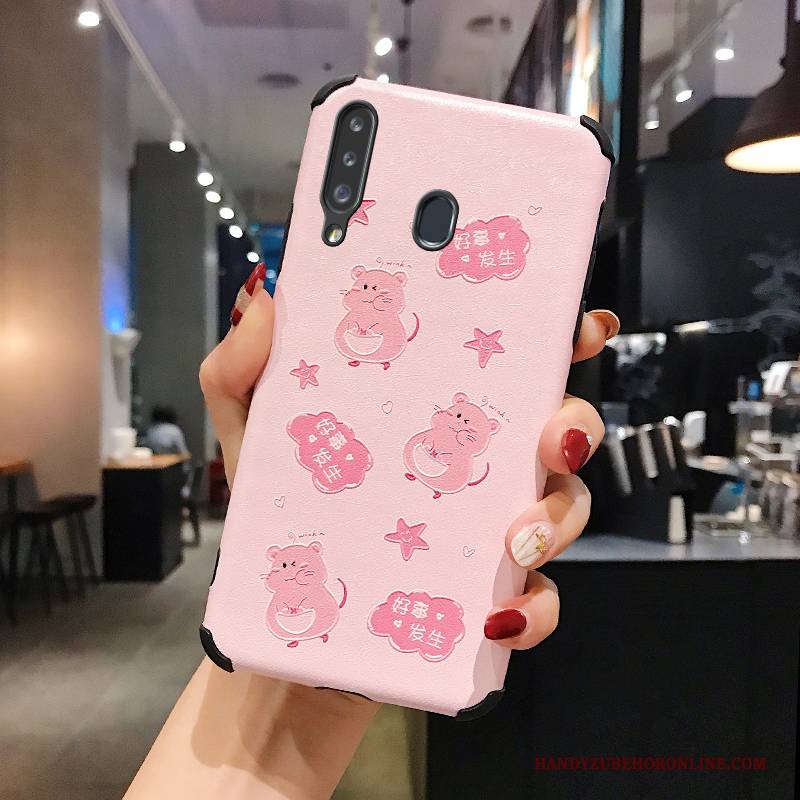 Hülle Samsung Galaxy A20s Weiche Anti-sturz Handyhüllen, Case Samsung Galaxy A20s Prägung Grün Membran