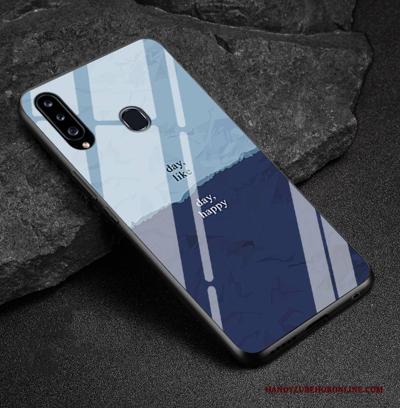 Hülle Samsung Galaxy A20s Weiche Anti-sturz Handyhüllen, Case Samsung Galaxy A20s Silikon Blau Trendmarke