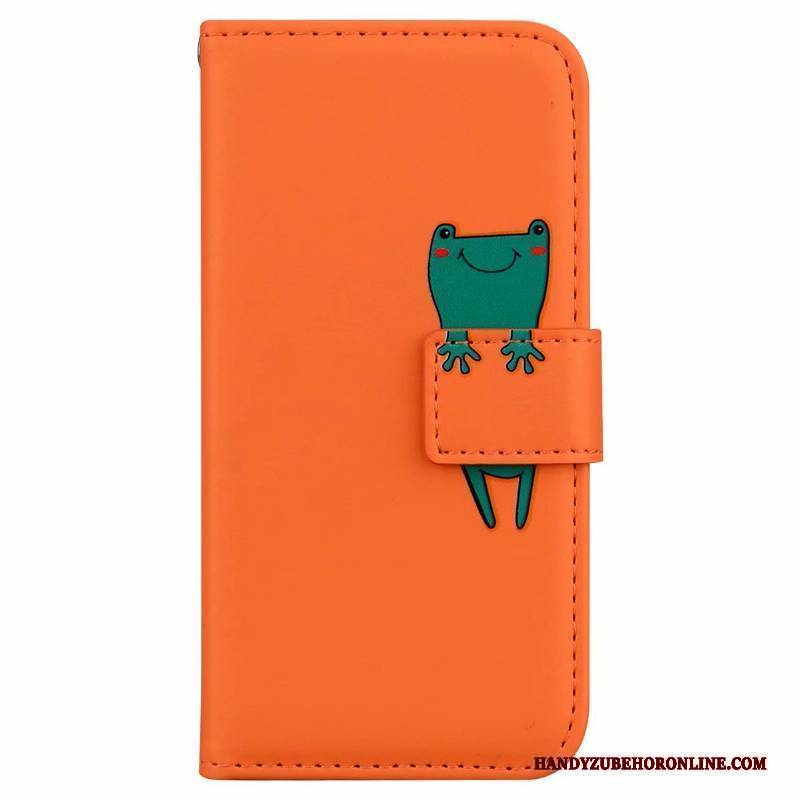 Hülle Samsung Galaxy A21s Folio Orange Handyhüllen, Case Samsung Galaxy A21s Lederhülle Tier