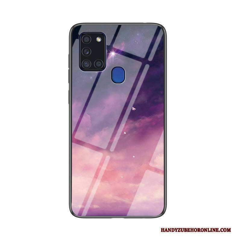 Hülle Samsung Galaxy A21s Schutz Netto Rot Farbverlauf, Case Samsung Galaxy A21s Taschen Sternenhimmel Trend