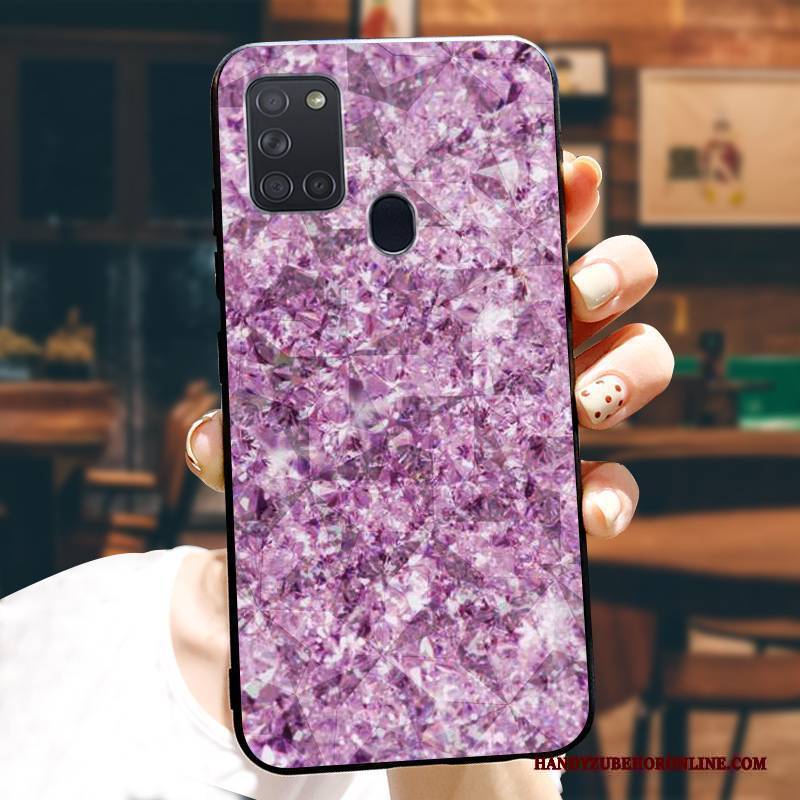 Hülle Samsung Galaxy A21s Schutz Trendmarke Netto Rot, Case Samsung Galaxy A21s Silikon Grau Persönlichkeit