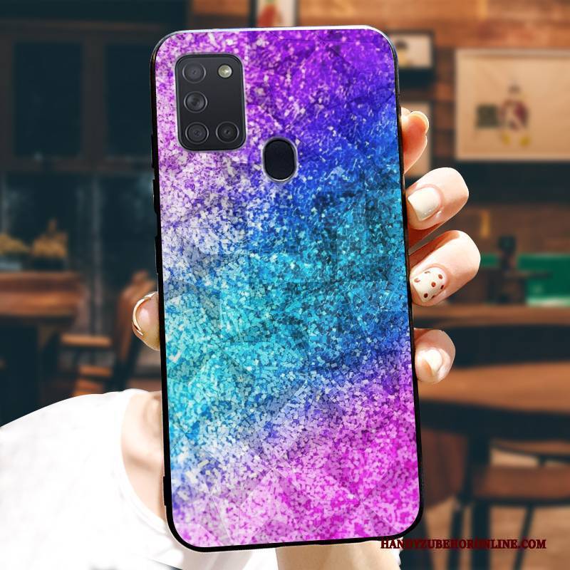 Hülle Samsung Galaxy A21s Schutz Trendmarke Netto Rot, Case Samsung Galaxy A21s Silikon Grau Persönlichkeit