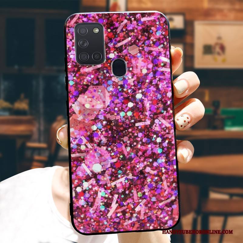 Hülle Samsung Galaxy A21s Schutz Trendmarke Netto Rot, Case Samsung Galaxy A21s Silikon Grau Persönlichkeit