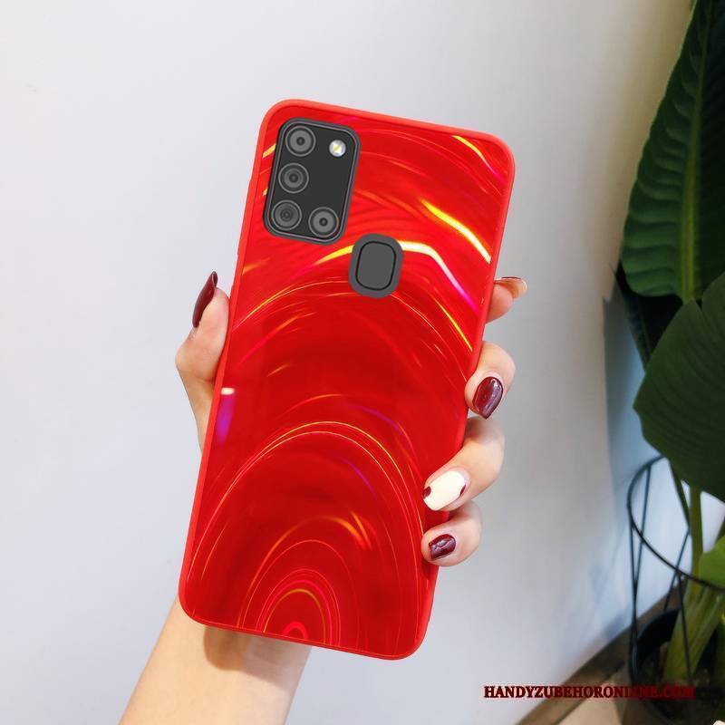 Hülle Samsung Galaxy A21s Silikon Liebhaber Handyhüllen, Case Samsung Galaxy A21s Taschen Leicht Netto Rot