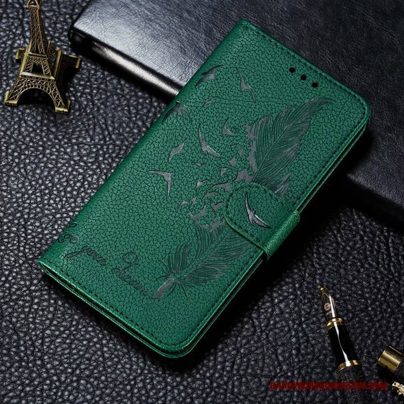 Hülle Samsung Galaxy A21s Taschen Grün Anti-sturz, Case Samsung Galaxy A21s Lederhülle Handyhüllen