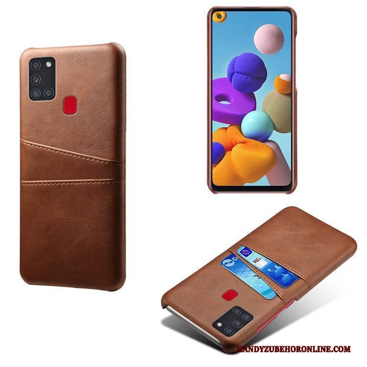 Hülle Samsung Galaxy A21s Taschen Persönlichkeit Anti-sturz, Case Samsung Galaxy A21s Leder Mini Gelb