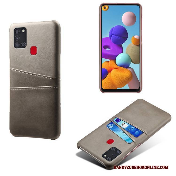 Hülle Samsung Galaxy A21s Taschen Persönlichkeit Anti-sturz, Case Samsung Galaxy A21s Leder Mini Gelb