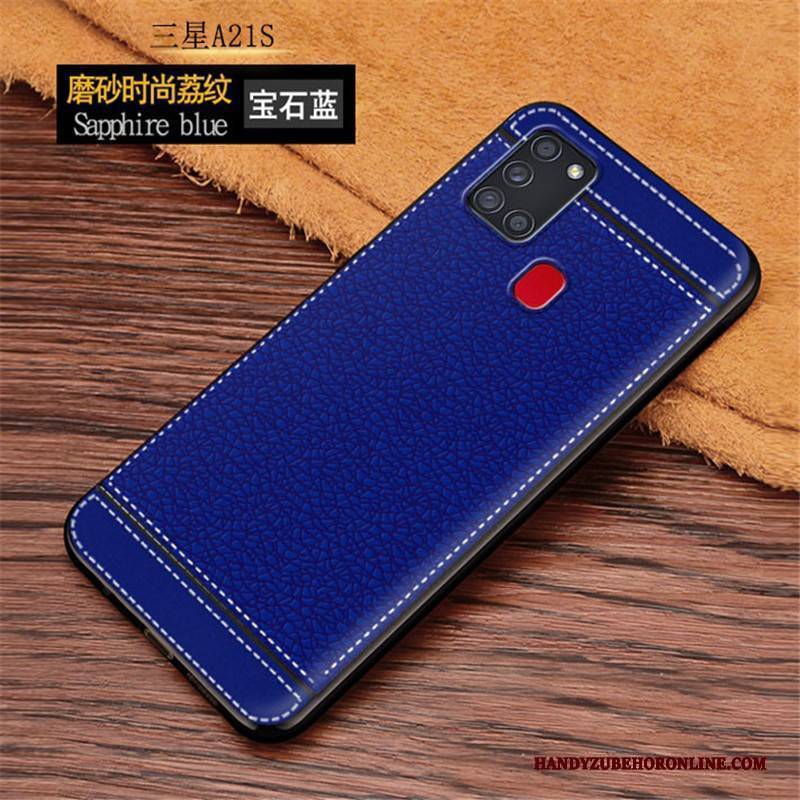 Hülle Samsung Galaxy A21s Weiche Einfach Anti-sturz, Case Samsung Galaxy A21s Taschen Hängender Hals Einfarbig