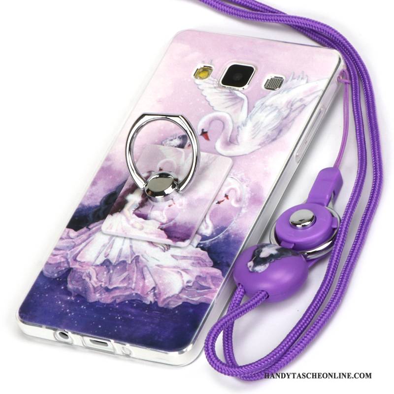 Hülle Samsung Galaxy A3 2015 Silikon Trend Dunkel, Case Samsung Galaxy A3 2015 Weiche Handyhüllen Rosa