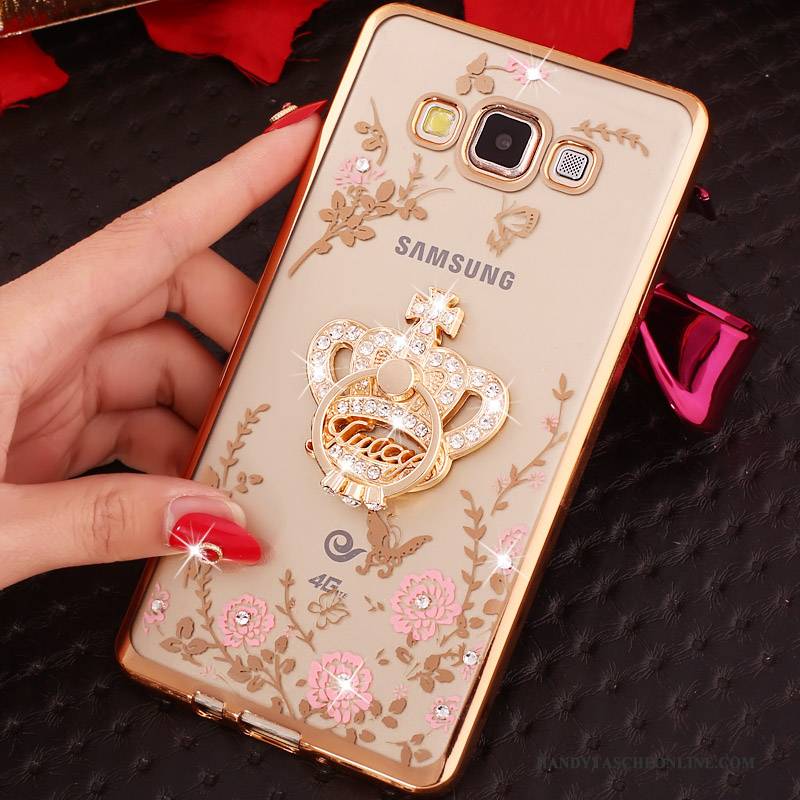 Hülle Samsung Galaxy A3 2015 Strass Gold Handyhüllen, Case Samsung Galaxy A3 2015 Halterung Anti-sturz