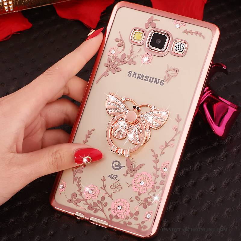 Hülle Samsung Galaxy A3 2015 Strass Gold Handyhüllen, Case Samsung Galaxy A3 2015 Halterung Anti-sturz