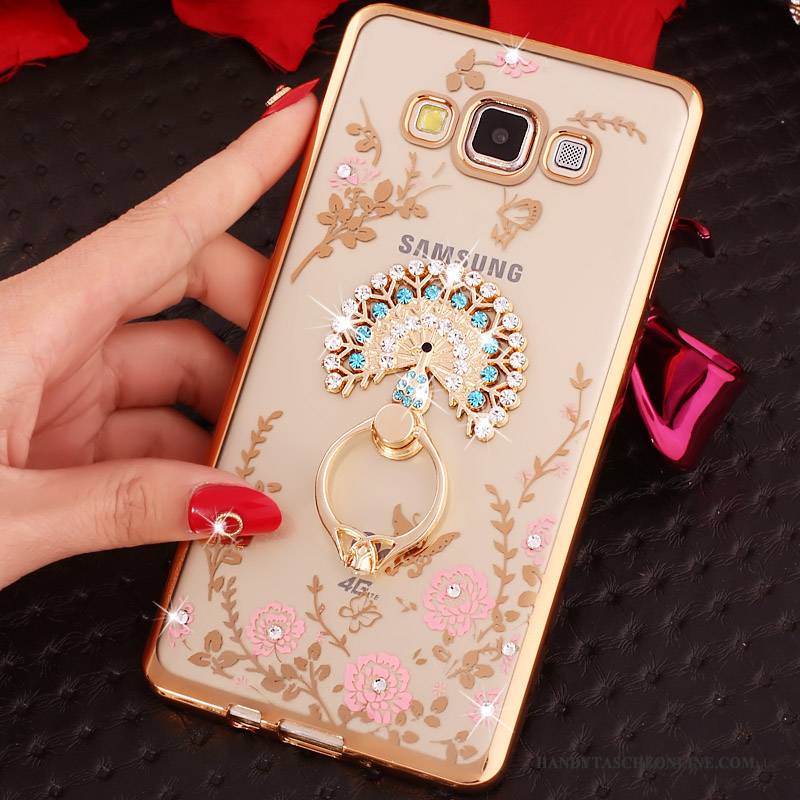 Hülle Samsung Galaxy A3 2015 Strass Gold Handyhüllen, Case Samsung Galaxy A3 2015 Halterung Anti-sturz