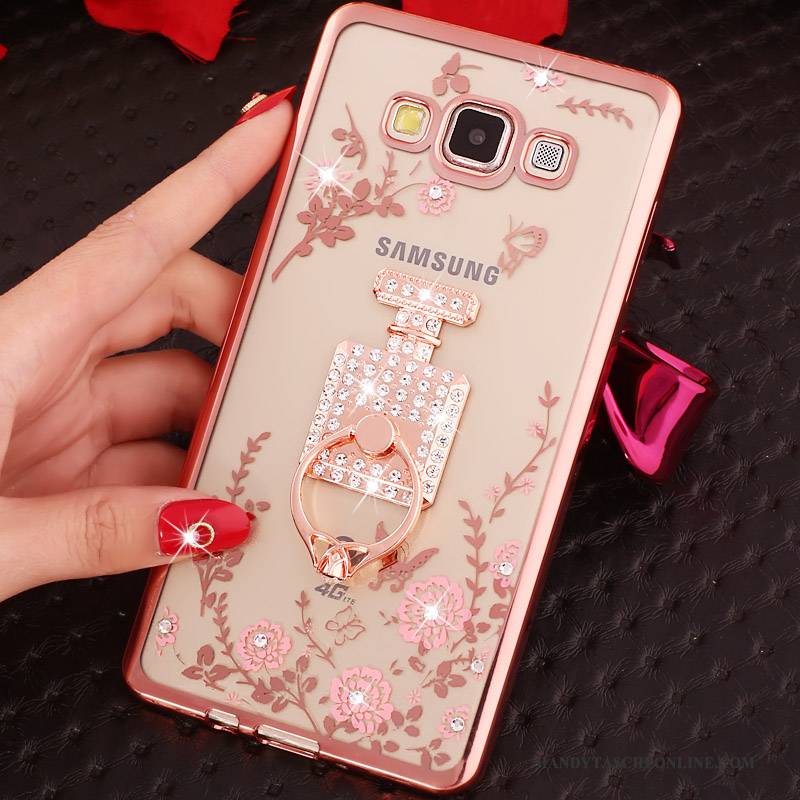 Hülle Samsung Galaxy A3 2015 Strass Gold Handyhüllen, Case Samsung Galaxy A3 2015 Halterung Anti-sturz