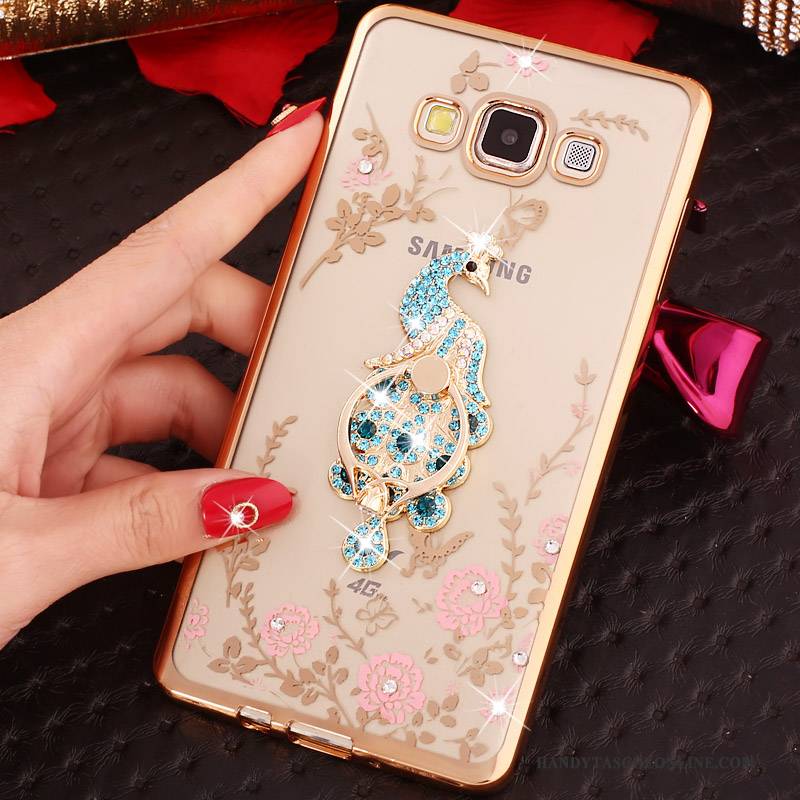 Hülle Samsung Galaxy A3 2015 Strass Gold Handyhüllen, Case Samsung Galaxy A3 2015 Halterung Anti-sturz