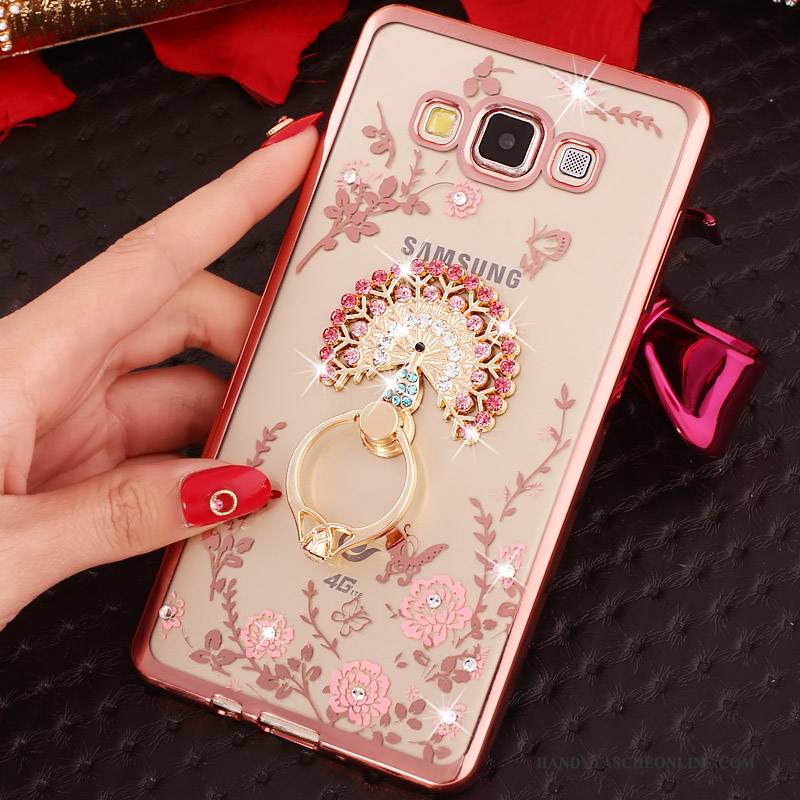 Hülle Samsung Galaxy A3 2015 Strass Gold Handyhüllen, Case Samsung Galaxy A3 2015 Halterung Anti-sturz