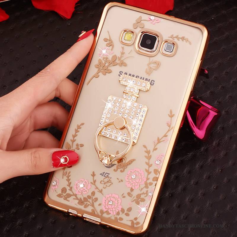 Hülle Samsung Galaxy A3 2015 Strass Gold Handyhüllen, Case Samsung Galaxy A3 2015 Halterung Anti-sturz