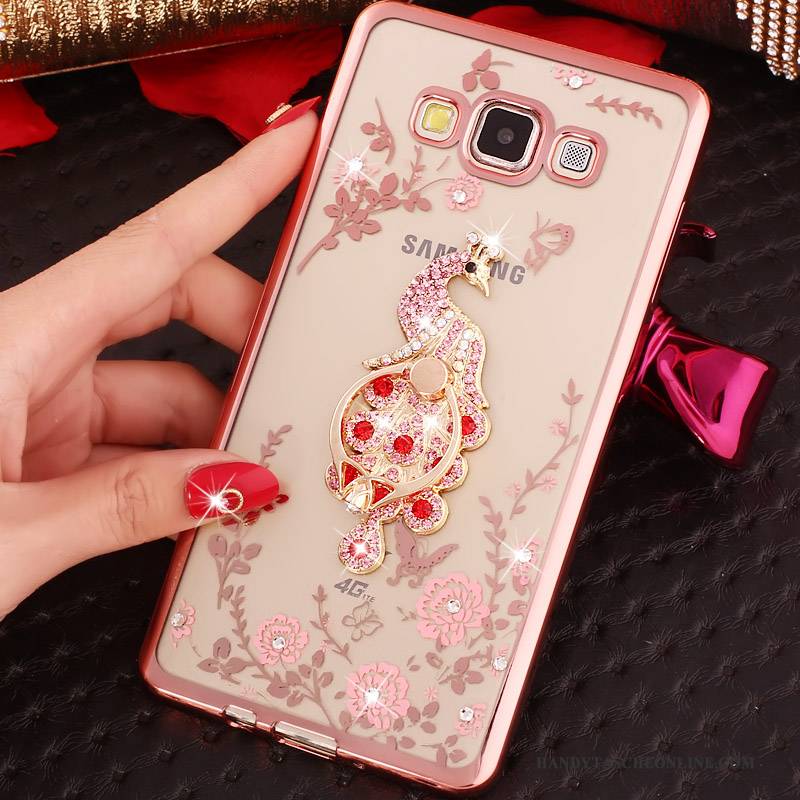 Hülle Samsung Galaxy A3 2015 Strass Gold Handyhüllen, Case Samsung Galaxy A3 2015 Halterung Anti-sturz