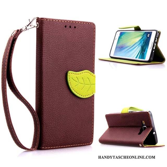 Hülle Samsung Galaxy A3 2015 Taschen Handyhüllen Anti-sturz, Case Samsung Galaxy A3 2015 Folio Rot