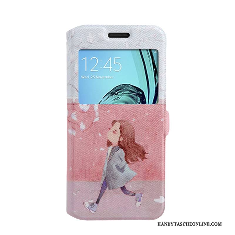 Hülle Samsung Galaxy A3 2016 Folio Fenster Öffnen Handyhüllen, Case Samsung Galaxy A3 2016 Weiche Lila